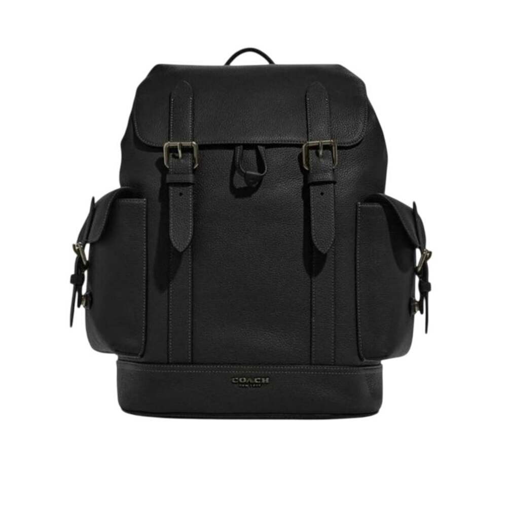 Coach Hudson Black Pebbled Leather Minimalist Backpack 89896